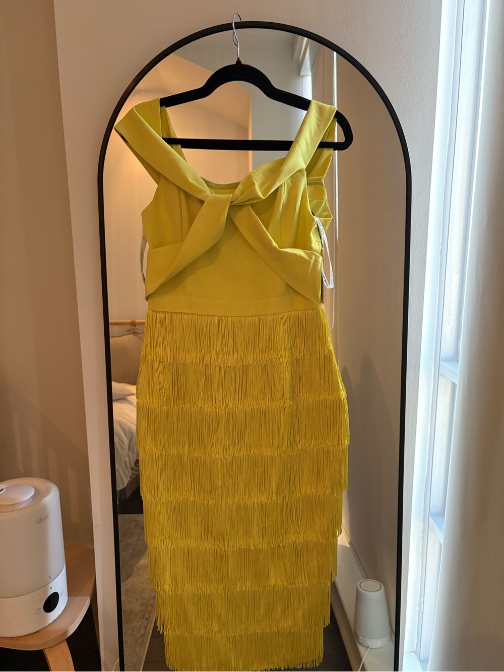 Yellow Fringe Cocktail Dress